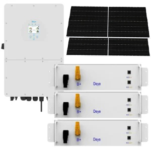 Сонячна електростанція Deye 12 кВт + 3× акумулятор Deye SE-G5.1Pro-B + 22× панелі в асортименті
